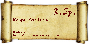 Koppy Szilvia névjegykártya